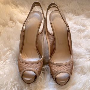 Christian Louboutin Fishnet Slingback Heels 39.5